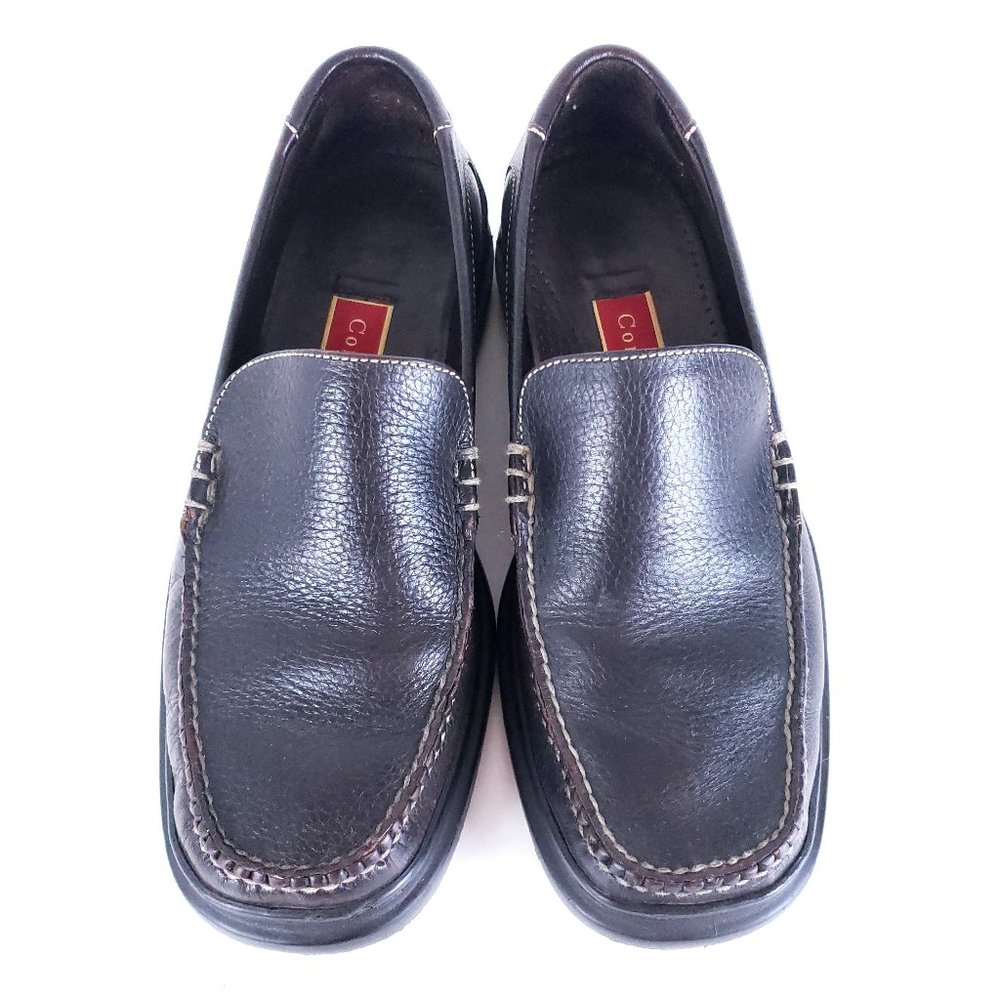 Cole Haan Dark Brown Leather Slip-On Loafers